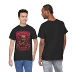 Playtime Is Over Creepy Teddy Bear T-Shirt in Black — model view