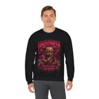 Playtime Is Over Creepy Teddy Bear Sweatshirt in Black — model view