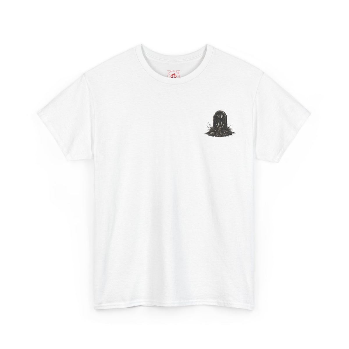 RIP Tombstone T-Shirt in White — front view