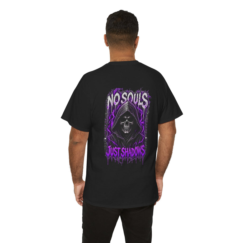 No Souls Just Shadows Grim Reaper T-Shirt in Black — model view