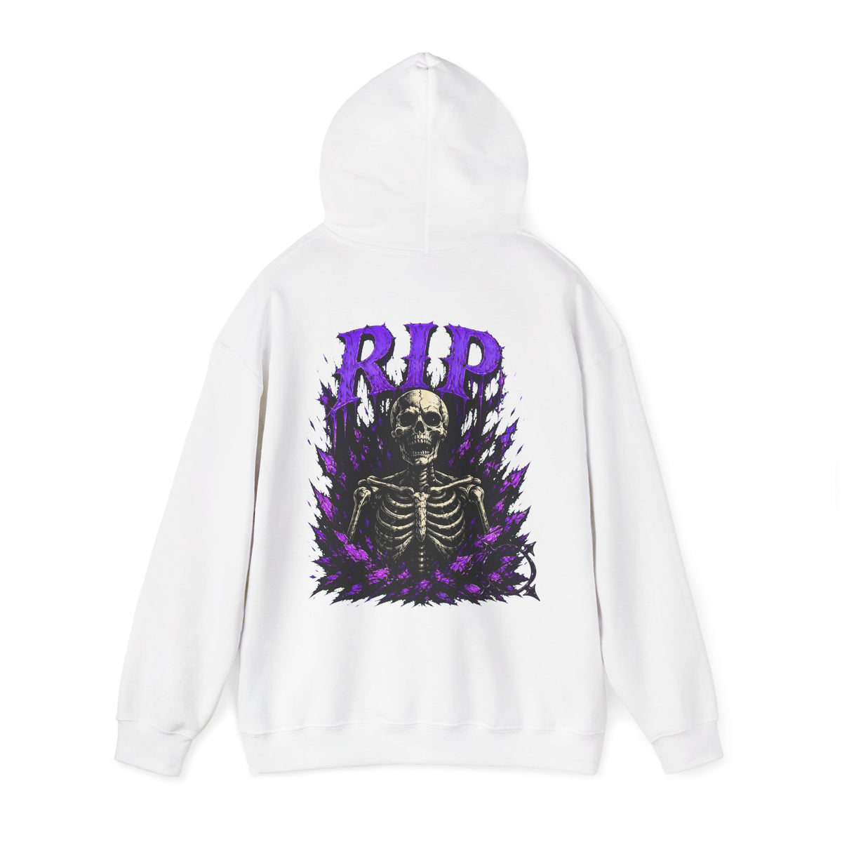 RIP Skeleton Hoodie in White — back view