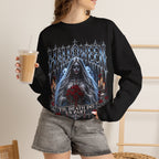 Midnight Vows Gothic Bride Sweatshirt in Black — model view