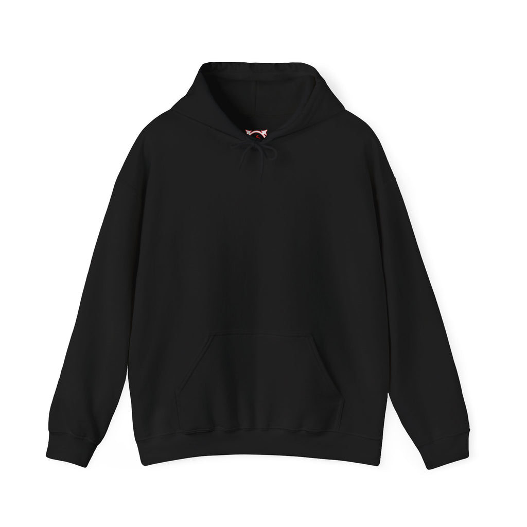 Pale Halo Ghost Hoodie in Black — front view