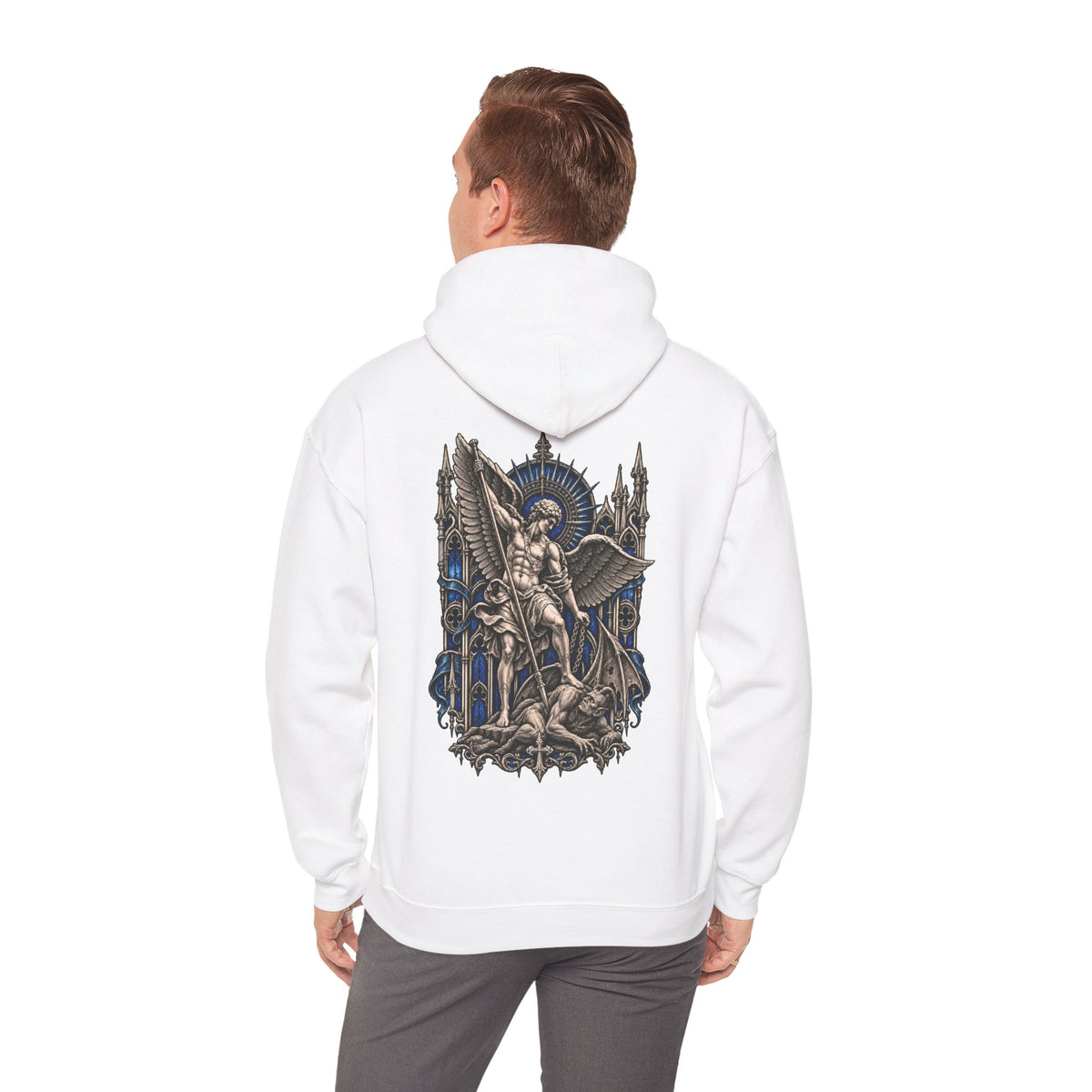 Stonewing Hoodie in White — model view