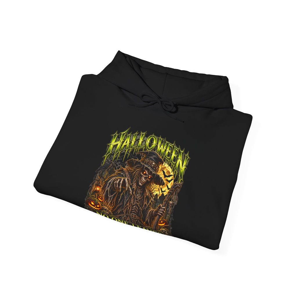 No One Leaves Scarecrow Hoodie in Black — folded view