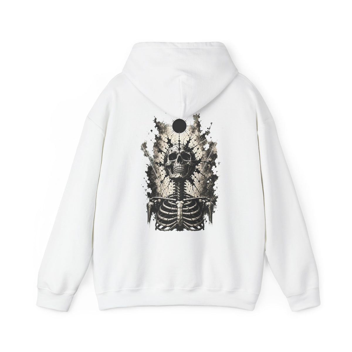Eclipse Skeleton Hoodie in White — back view