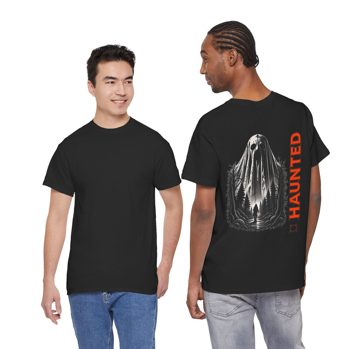 Haunted Ghost T-Shirt in Black — model view