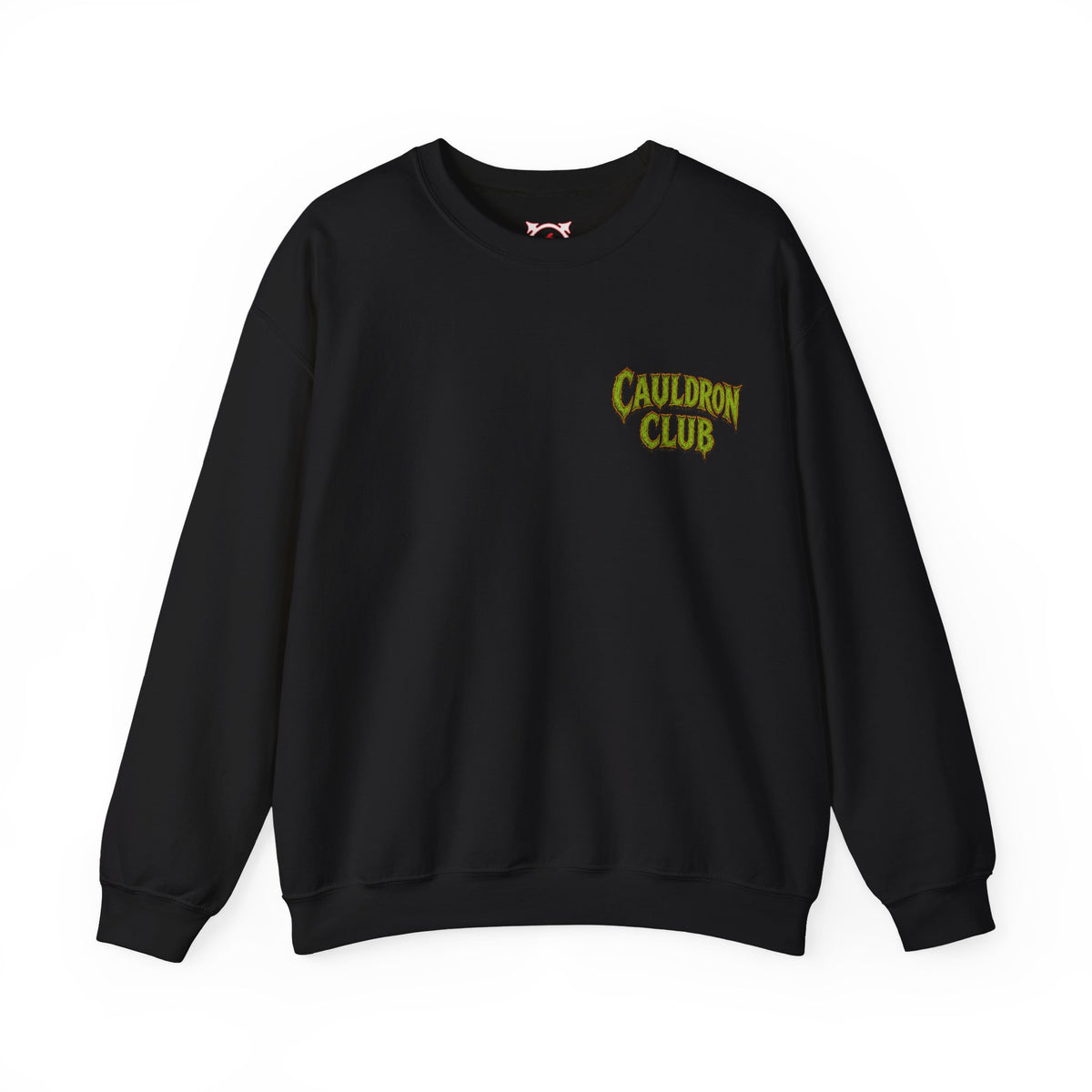 Cauldron Club Black Cat Sweatshirt in Black — front view