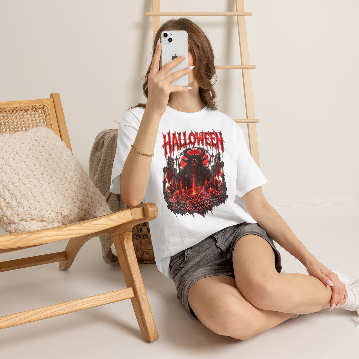 The Ritual Occult T-Shirt in White — model view