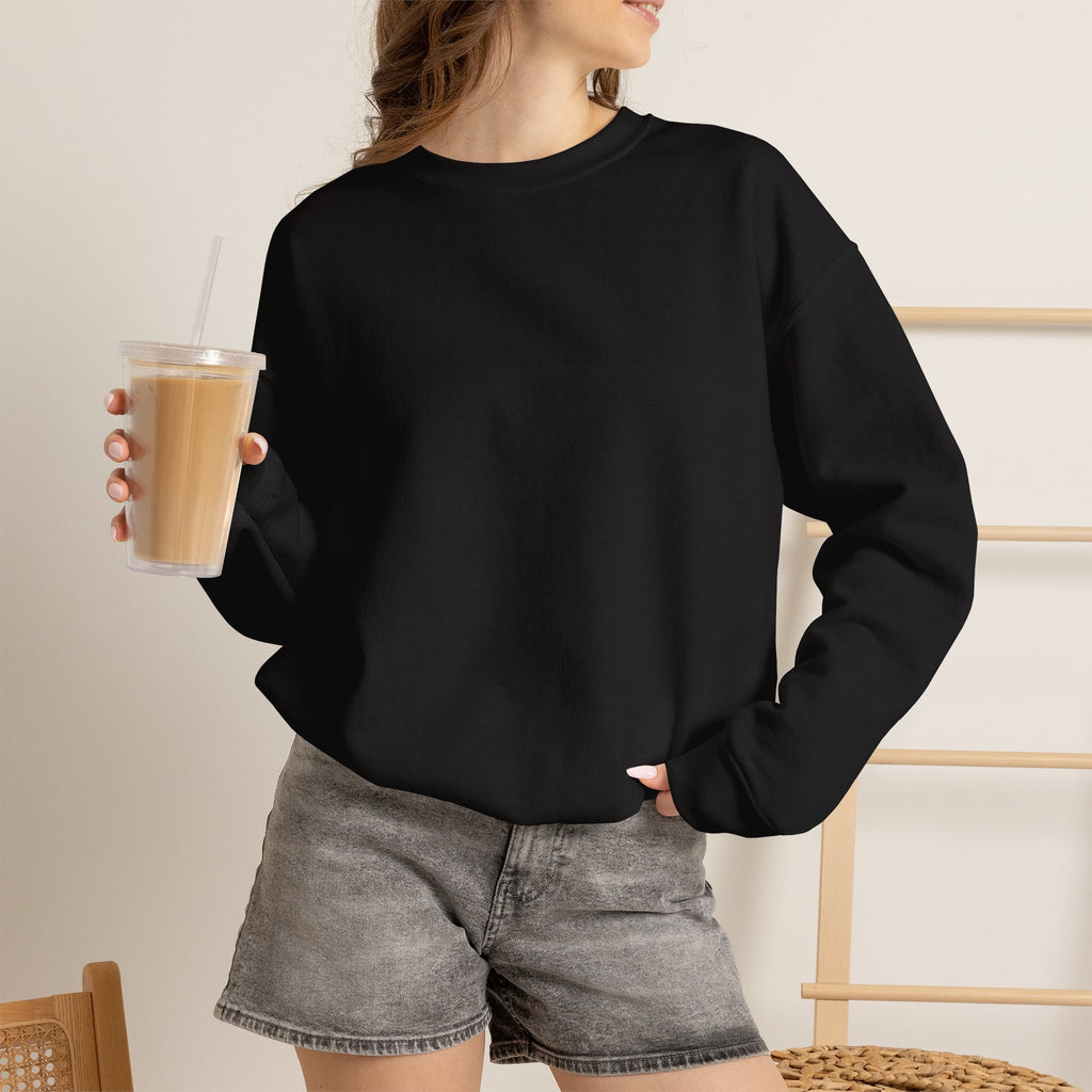 Burn the Fear Flaming Skull Sweatshirt in Black — model view