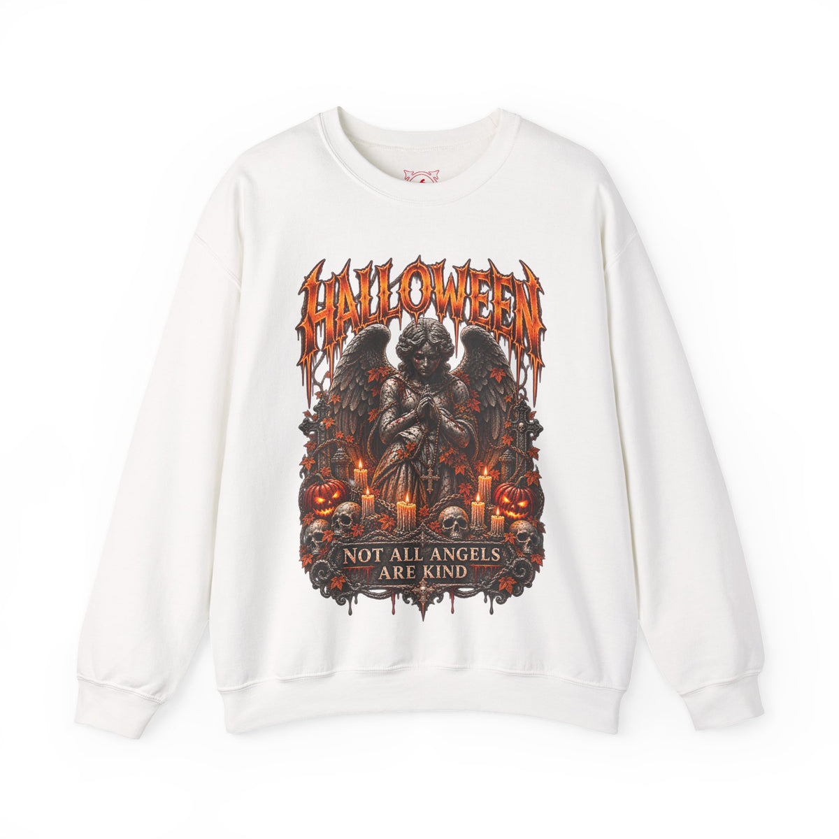 Not All Angels Sweatshirt in White — front view