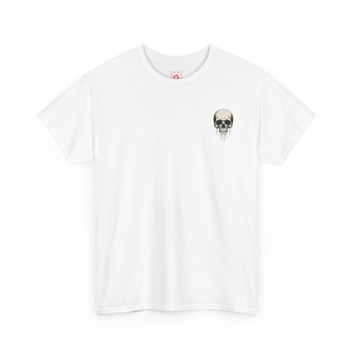 Dripping Skull T-Shirt in White — front view