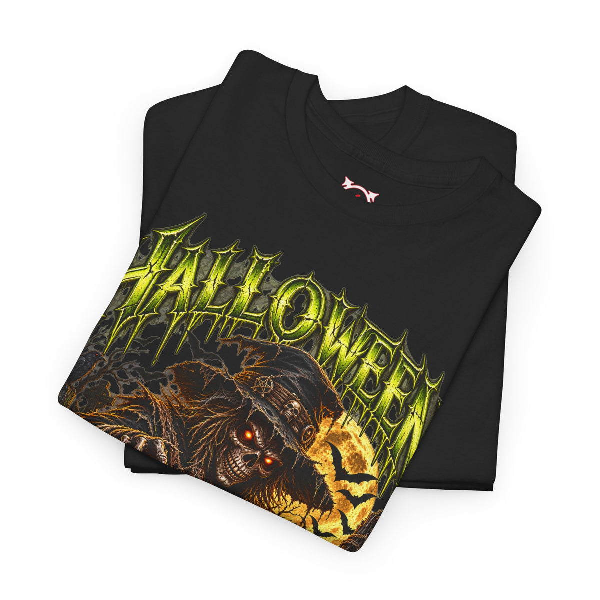 No One Leaves Scarecrow T-Shirt in Black — folded view