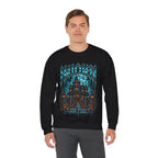 Midnight Manor Haunted House Sweatshirt in Black — model view