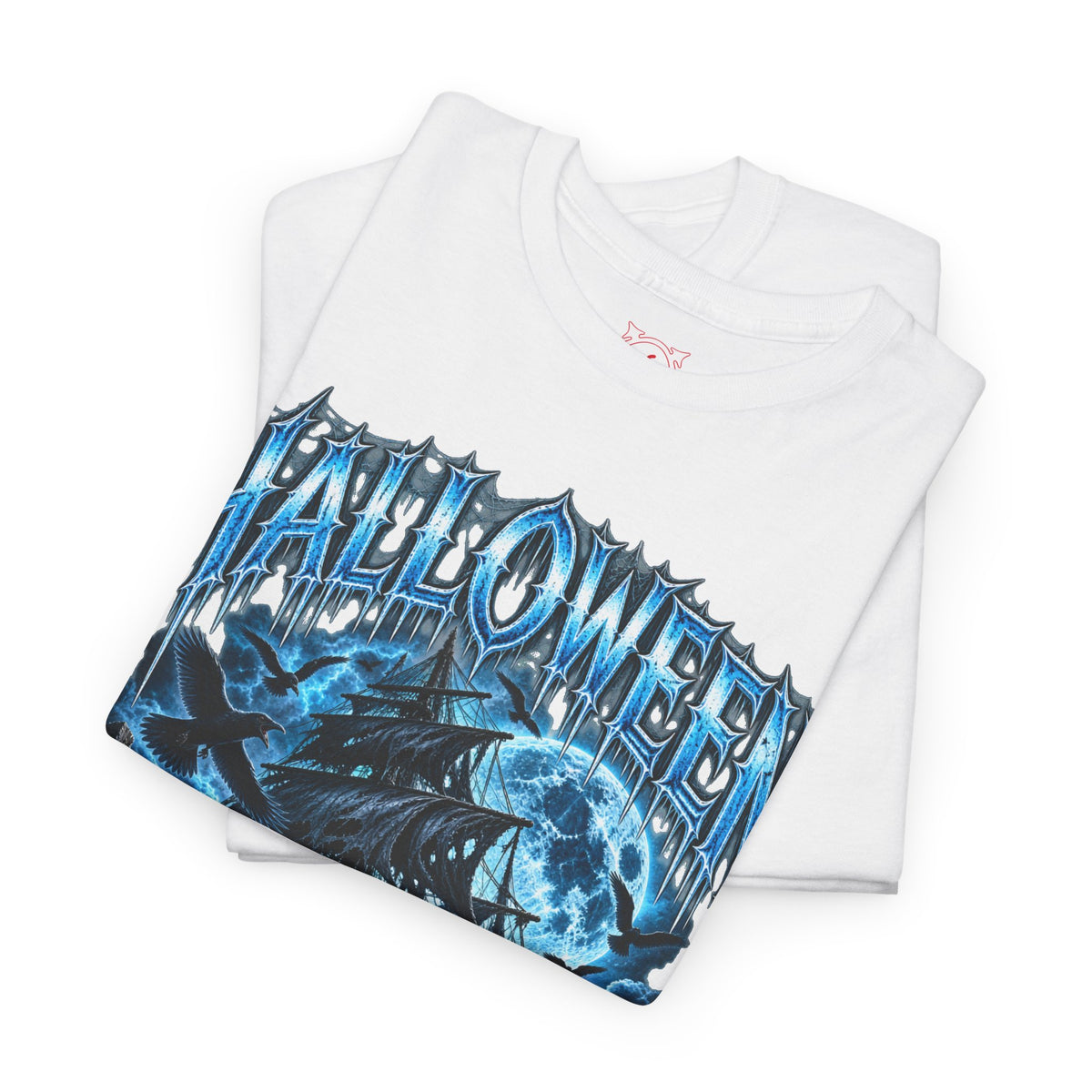 Lost Souls Ghost Ship T-Shirt in White — folded view