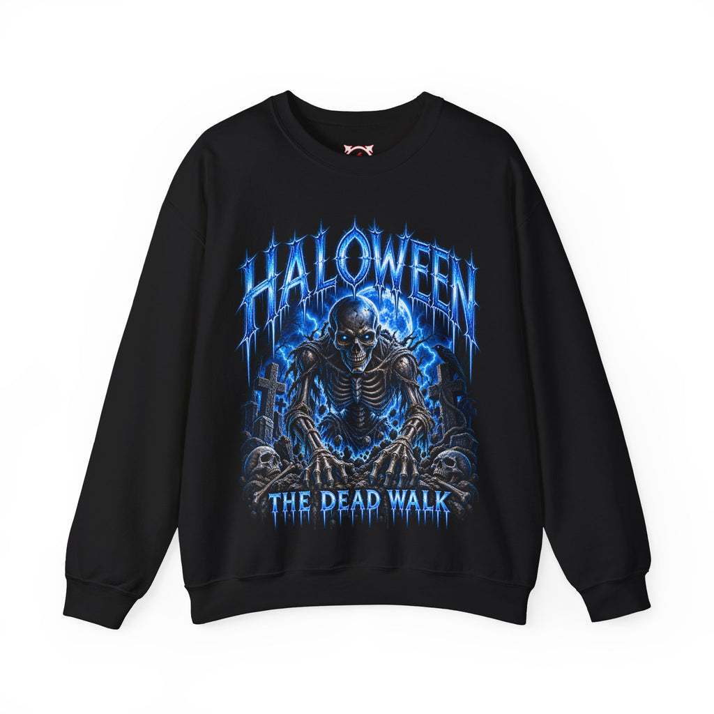 The Dead Walk Skeleton Sweatshirt in Black — front view