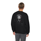 Reality Is an Illusion Glitch Skull Sweatshirt in Black — model view