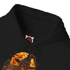 Fear Lives Here Scarecrow Hoodie in Black — front view