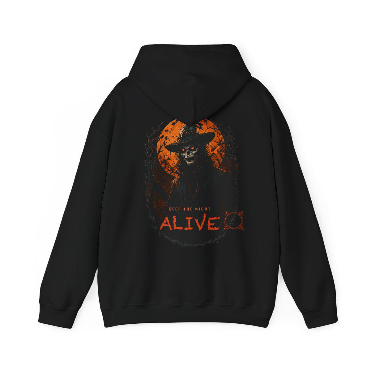 Keep the Night Alive Skeleton Hoodie in Black — back view