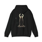 Pale Halo Ghost Hoodie in Black — back view