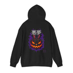 Nightmare Flame Pumpkin Hoodie in Black — back view