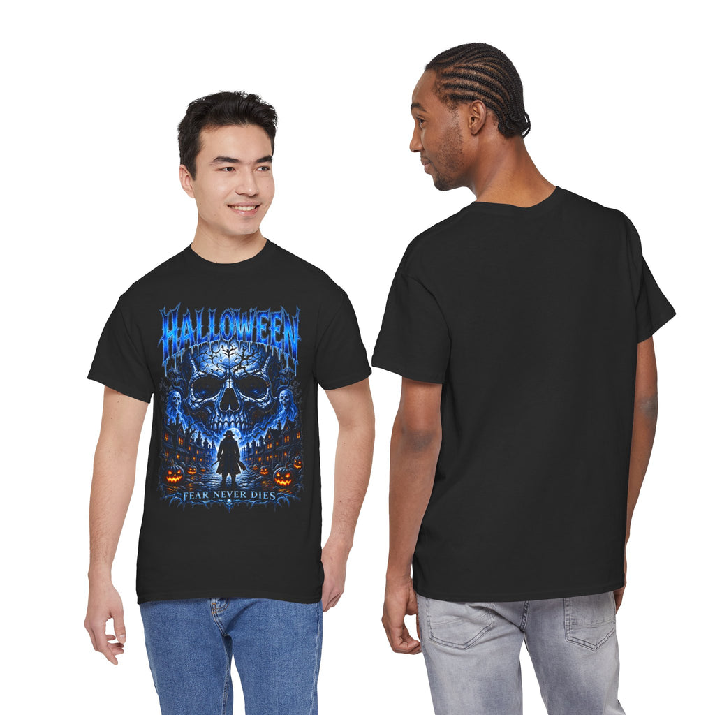 Fear Never Dies Skull T-Shirt in Black — model view