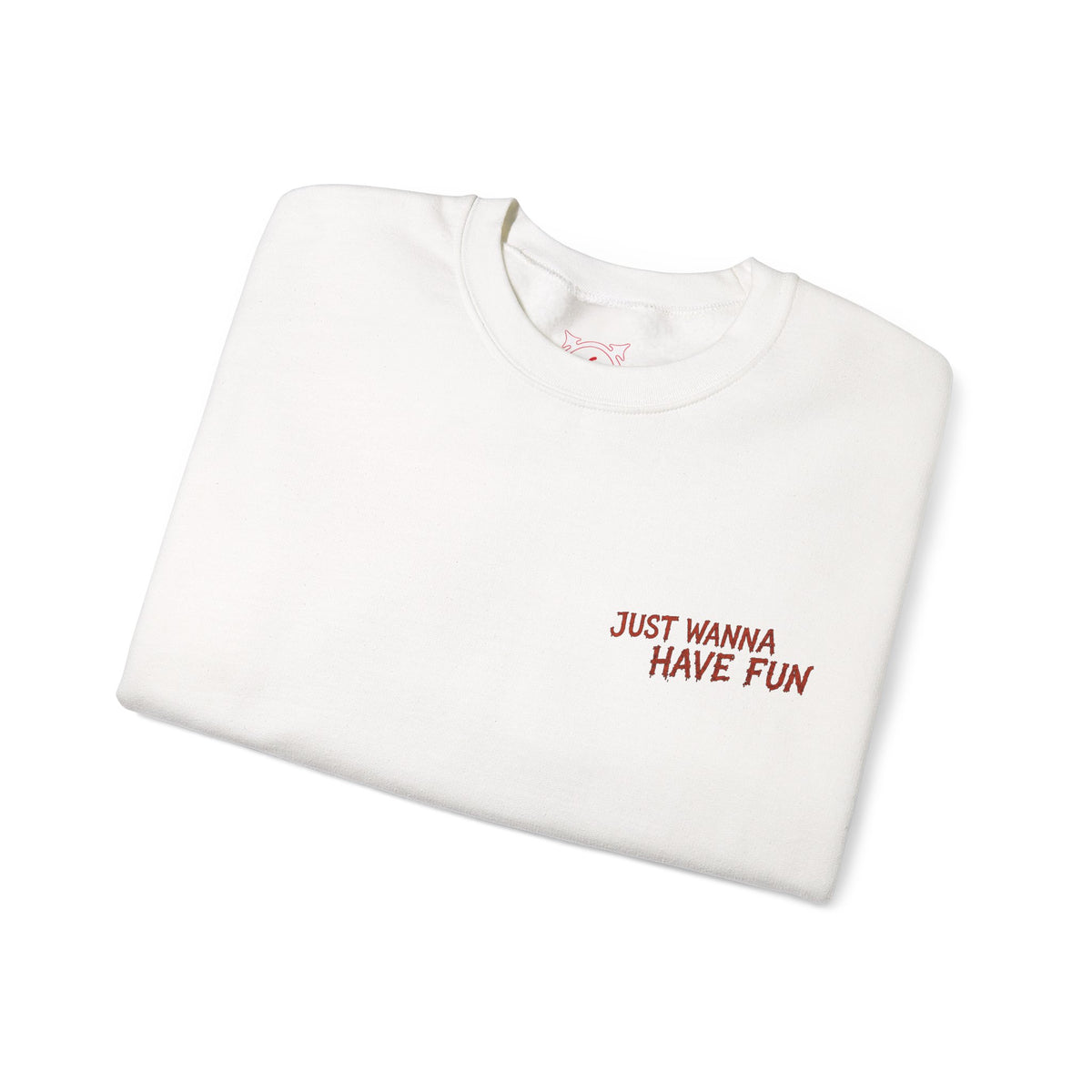 Ghosts Just Wanna Have Fun Sweatshirt in White — folded view