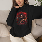 Beauty of the Dead Gothic Portrait Hoodie in Black — model view