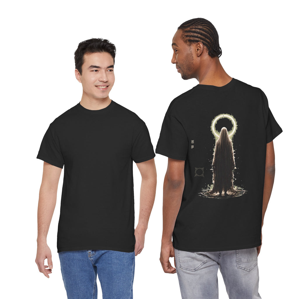 Pale Halo Ghost T-Shirt in Black — model view