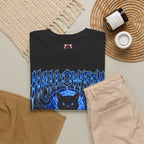 Black Cat Ritual T-Shirt in Black — folded view