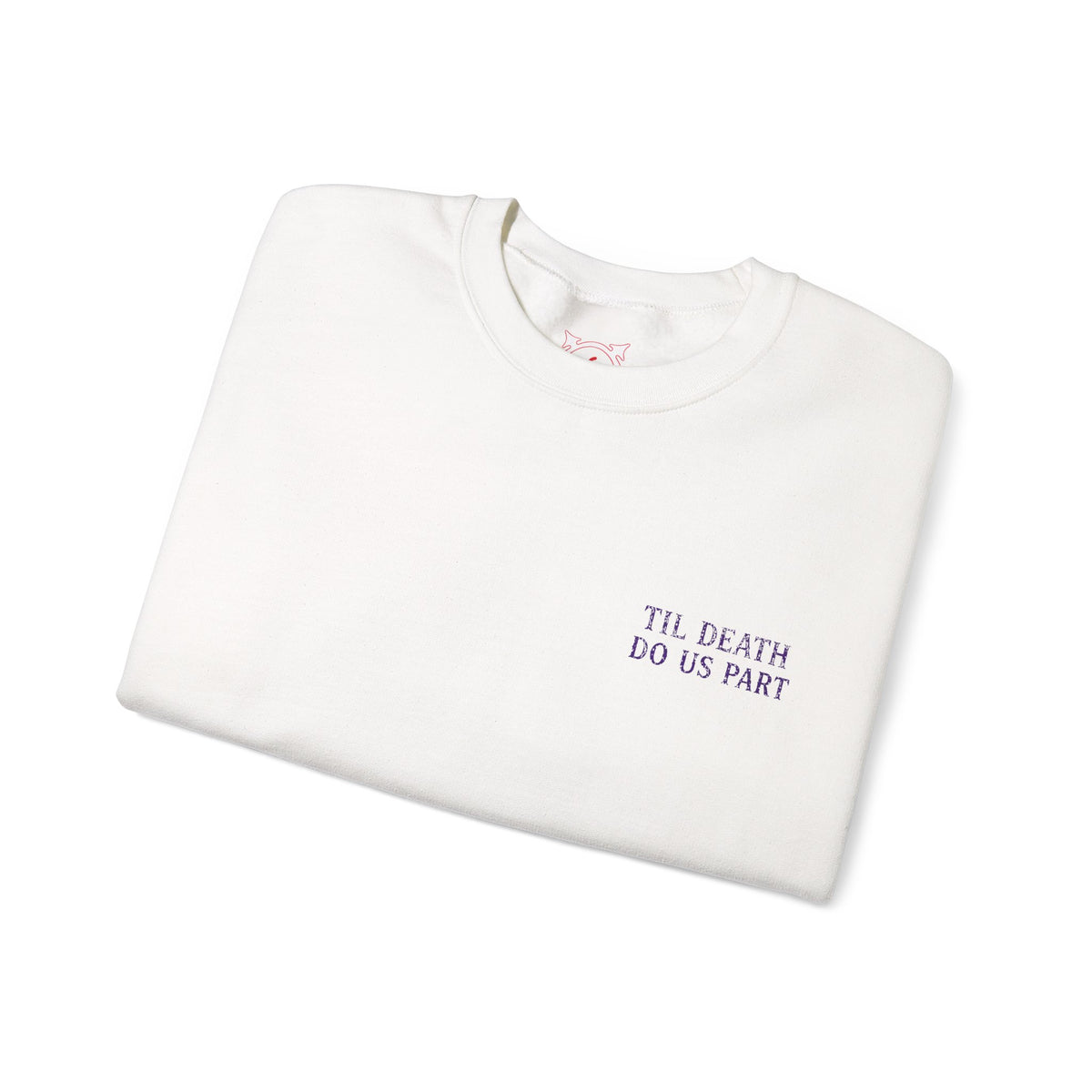 Til Death Grim Reaper Sweatshirt in White — folded view