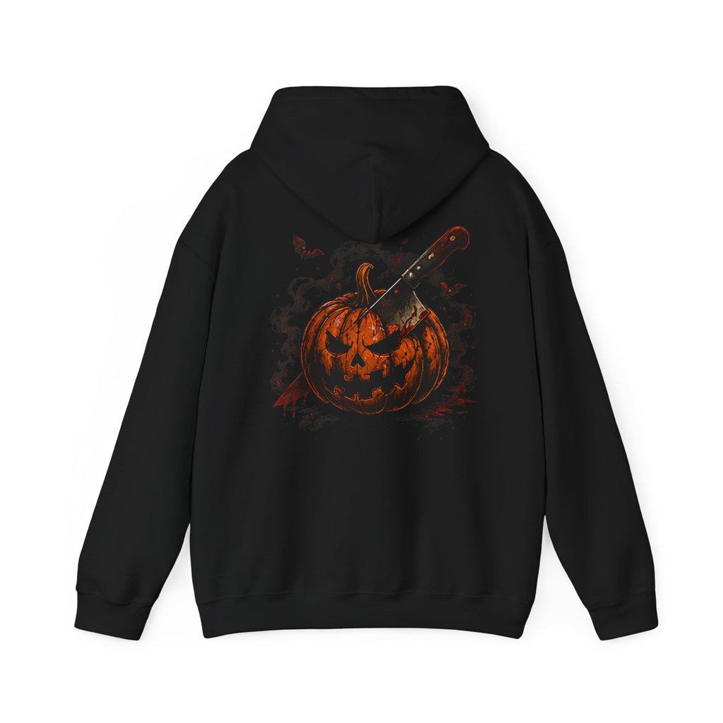 Carve Your Destiny Pumpkin Hoodie in Black — back view