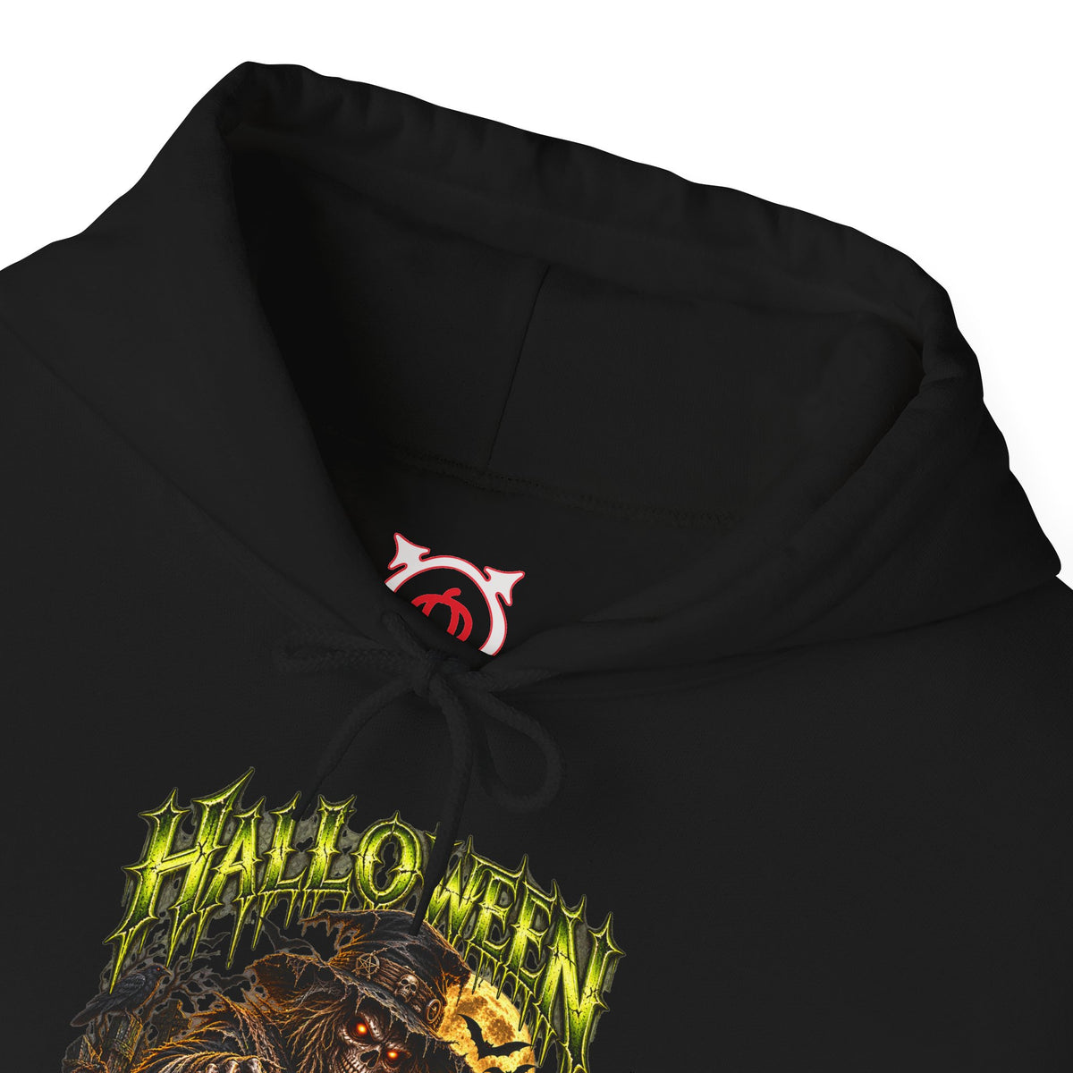 No One Leaves Scarecrow Hoodie in Black — front view