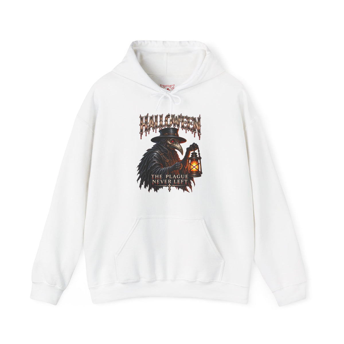 Last Lantern Plague Doctor Hoodie in White — front view