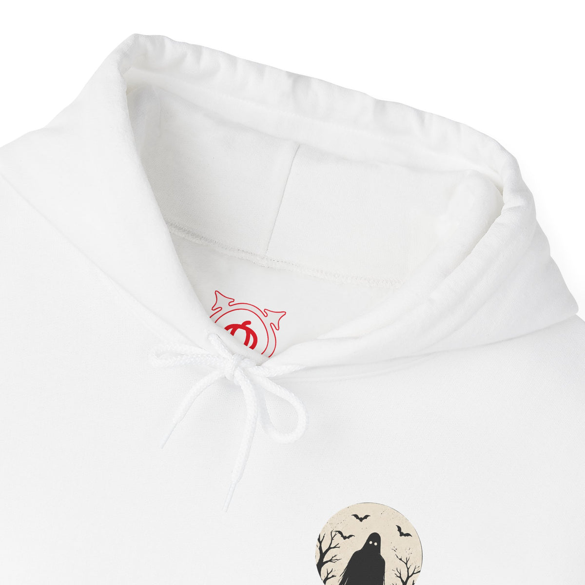 Nightmare Moon Ghost Hoodie in White — front view