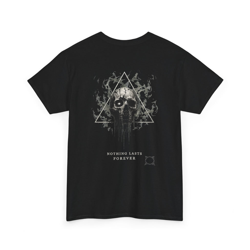 Nothing Lasts Forever Skull T-Shirt in Black — back view