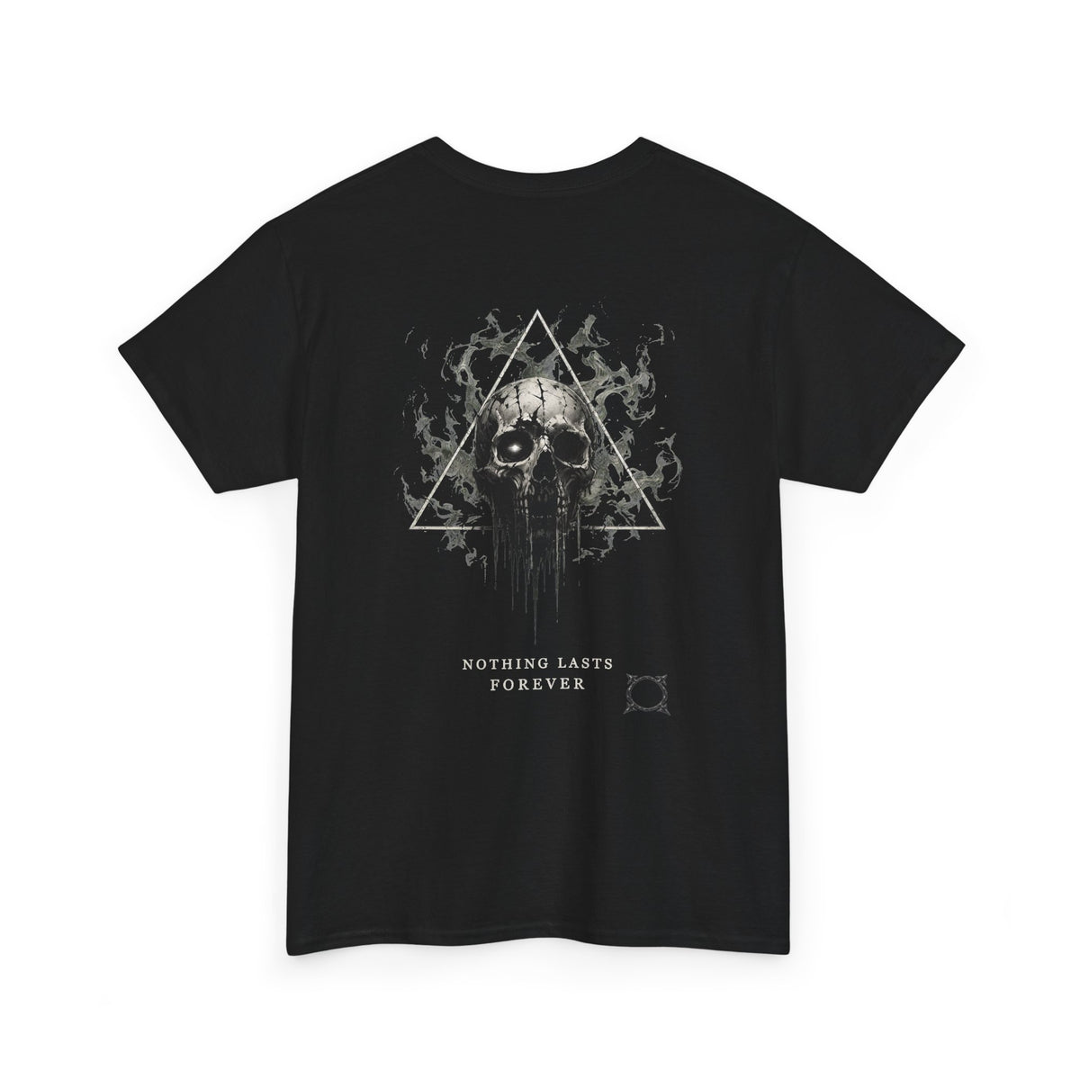 Nothing Lasts Forever Skull T-Shirt in Black — back view