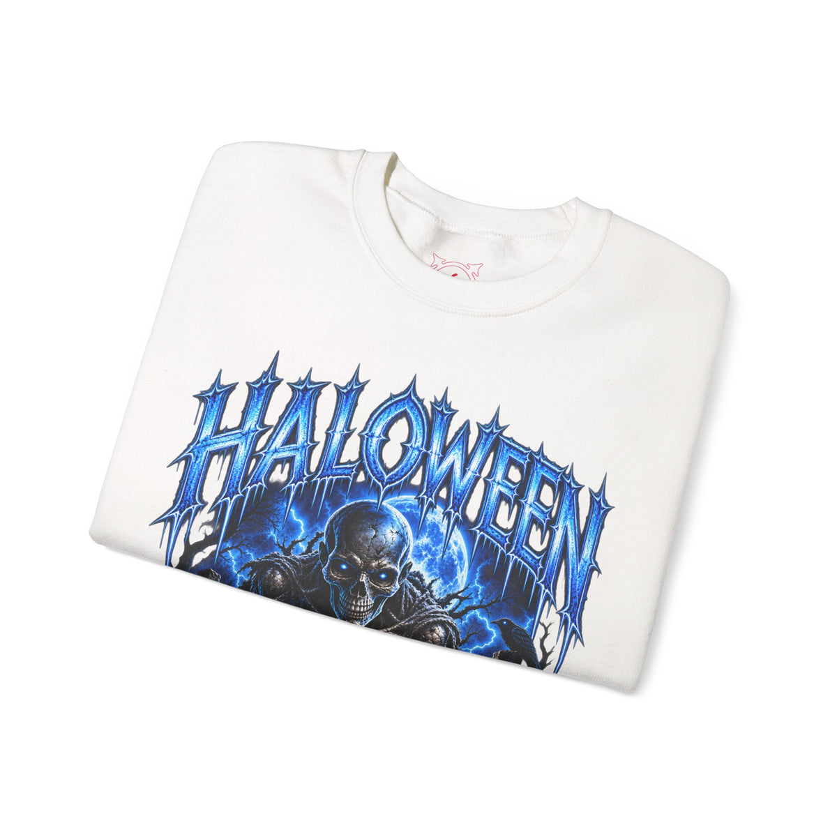 The Dead Walk Skeleton Sweatshirt in White — folded view