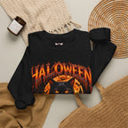 Bad Luck Follows Black Cat Sweatshirt in Black — folded view