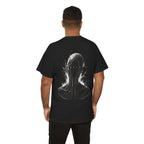 Silent Help Faceless Figure T-Shirt in Black — model view