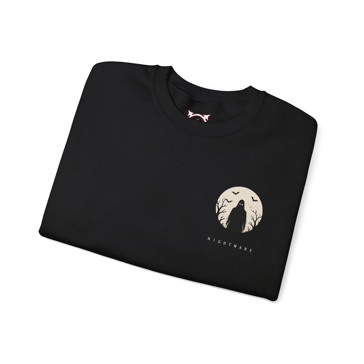 Nightmare Moon Ghost Sweatshirt in Black — folded view
