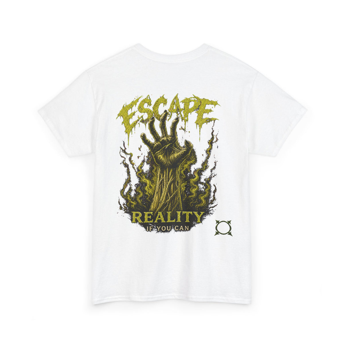 Escape Reality Zombie Hand T-Shirt in White — back view