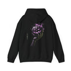 Death Smile Pumpkin Hoodie in Black — back view