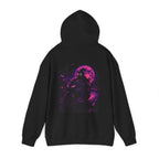 Night Ride Motorcycle Hoodie in Black — back view