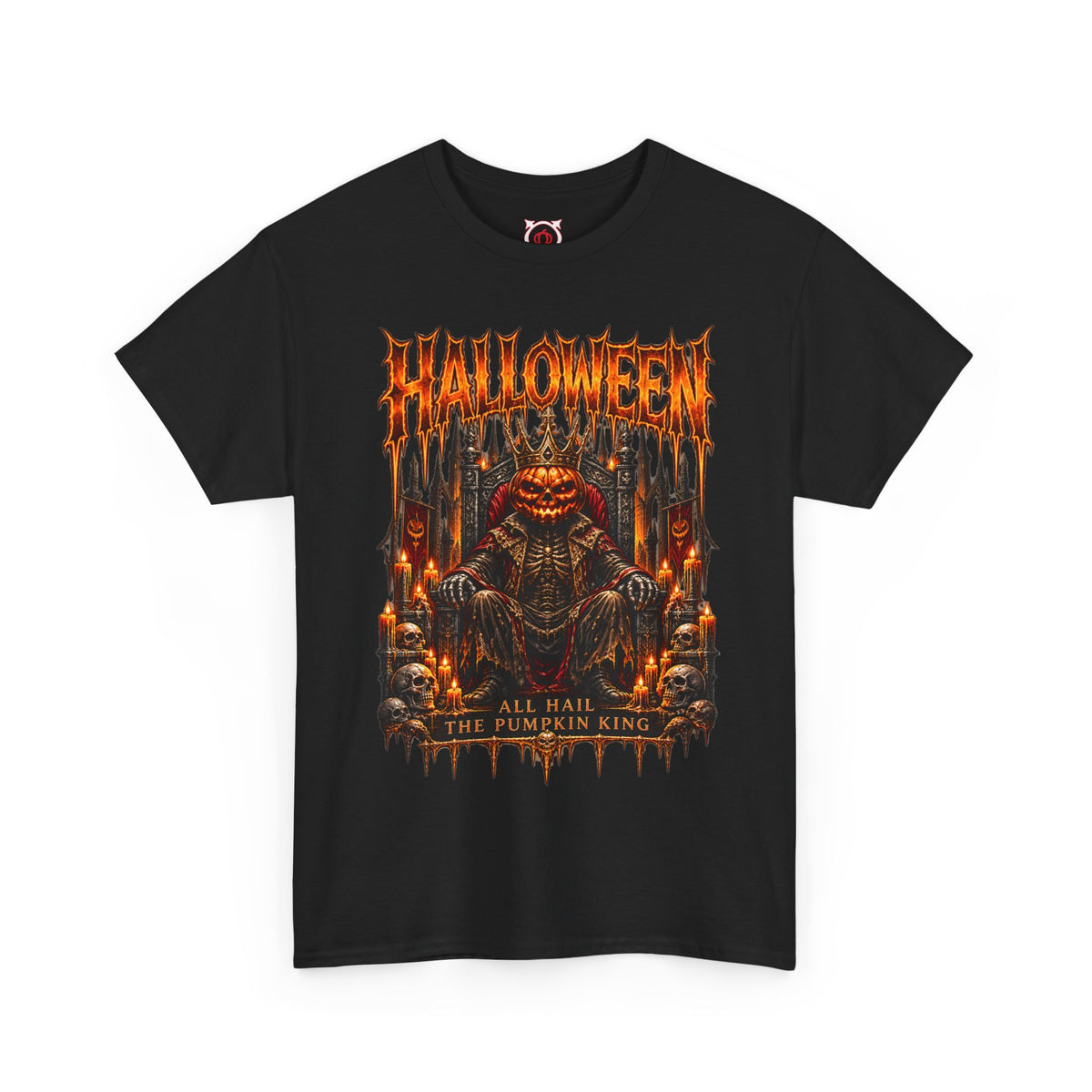 Pumpkin King T-Shirt in Black — front view