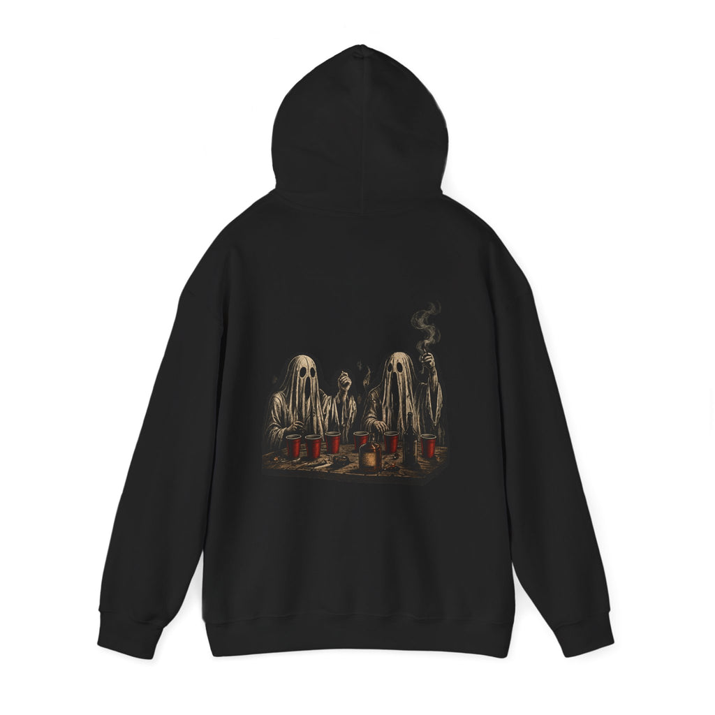 Ghosts Just Wanna Have Fun Hoodie in Black — back view