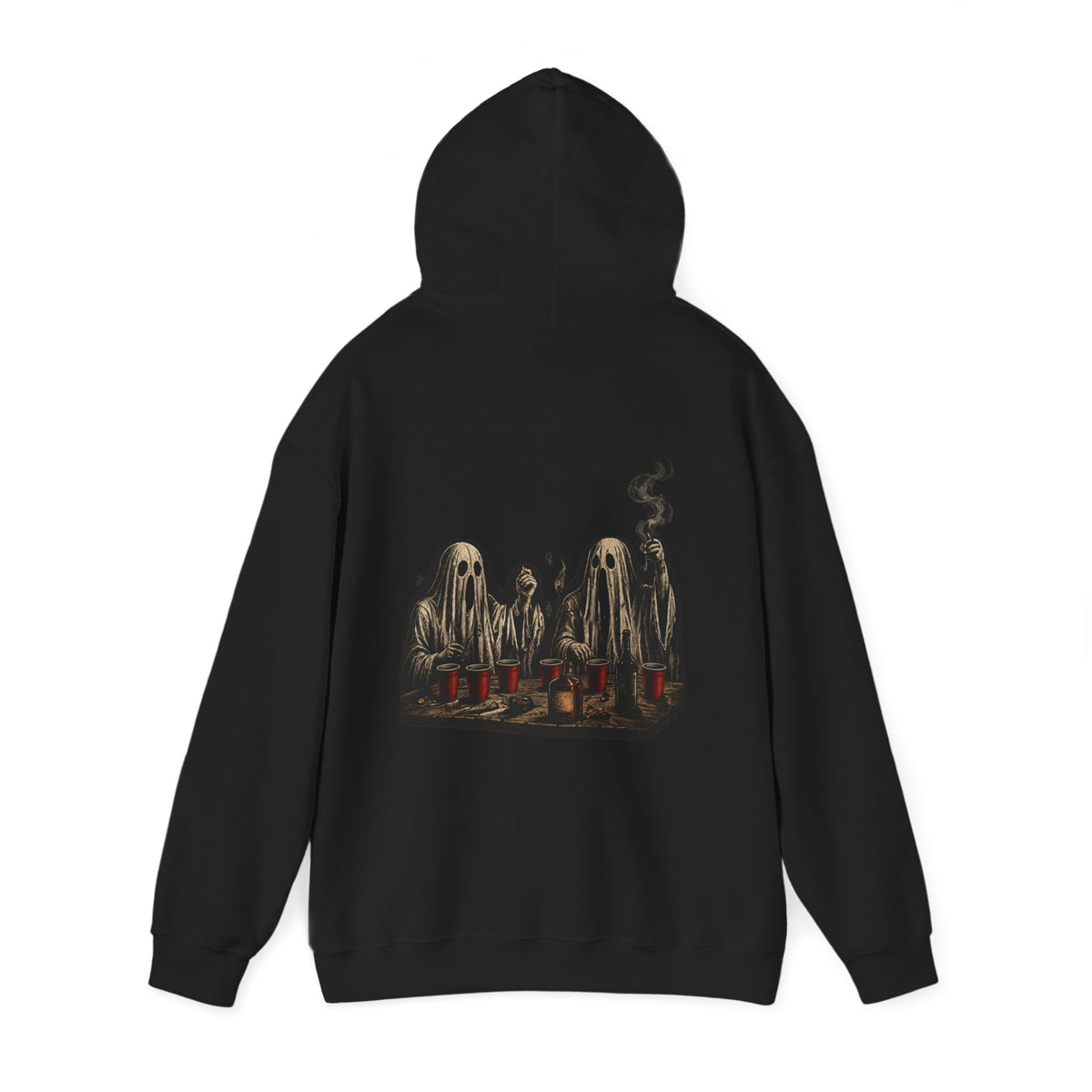 Ghosts Just Wanna Have Fun Hoodie in Black — back view