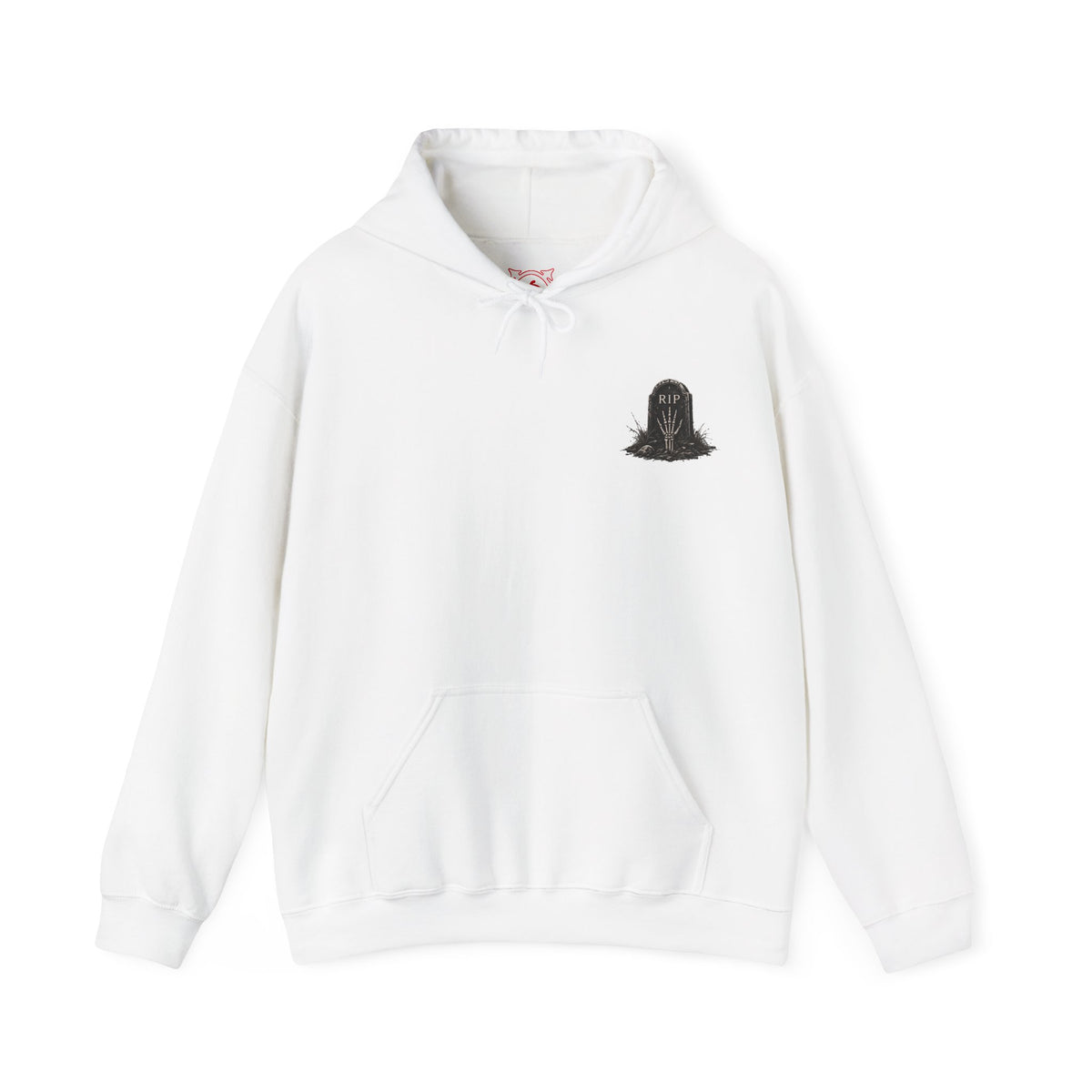 RIP Tombstone Hoodie in White — front view