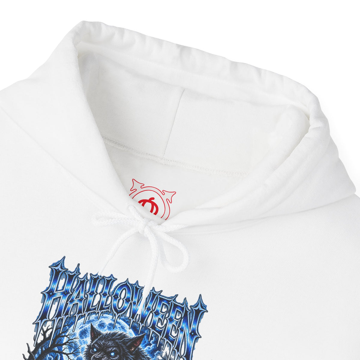 Full Moon Terror Werewolf Hoodie in White — front view