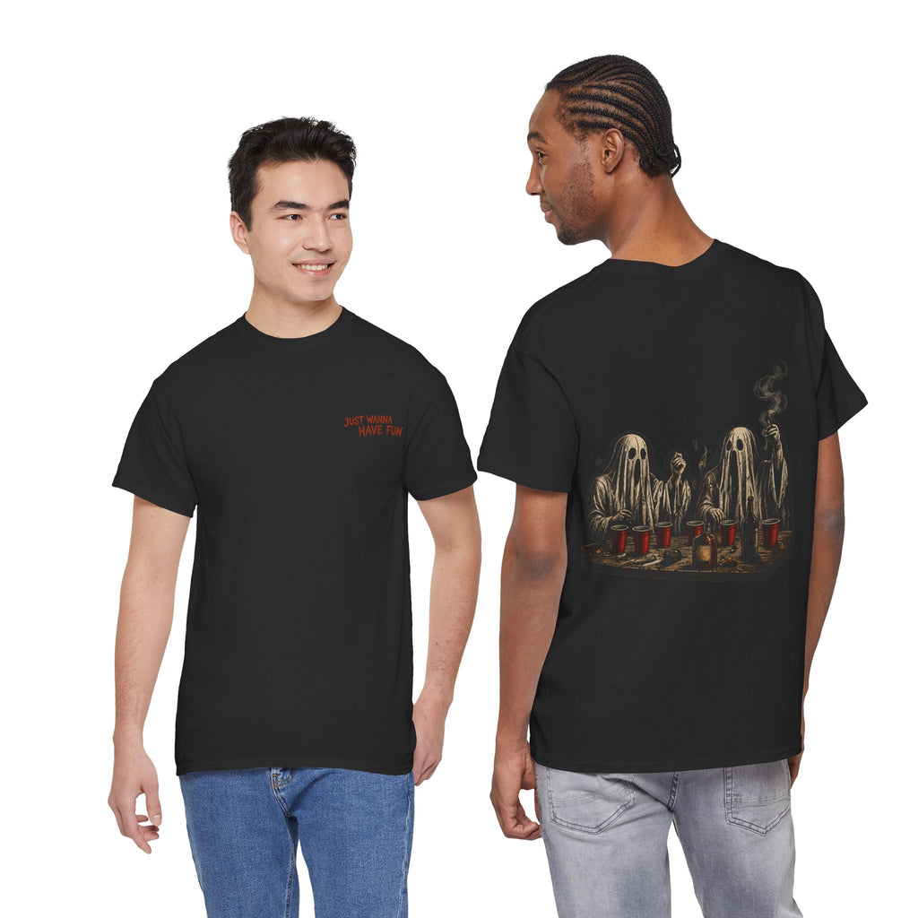 Ghosts Just Wanna Have Fun T-Shirt in Black — model view